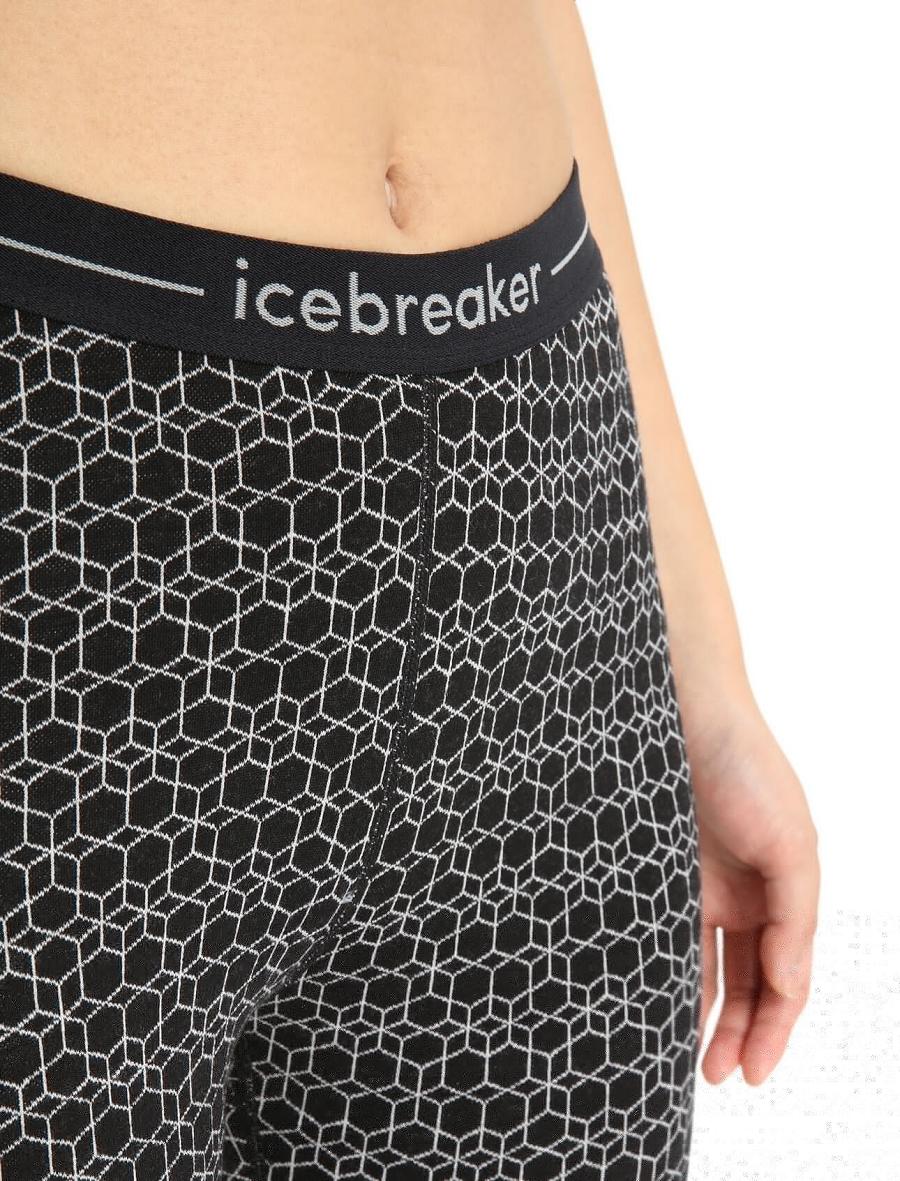 Black / Snow Icebreaker Merino 250 Vertex Alpine Geo Women's Leggings | AU 1531LISH